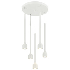 Matteo Lighting Lumenagio White LED Multi-Light Pendant with Bowl / Dome Shade