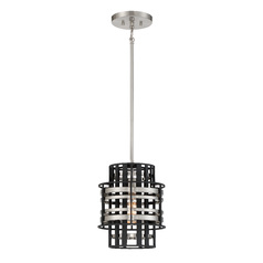 Presten Mini Pendant in Brushed Nickel & Sand Coal by Metropolitan
