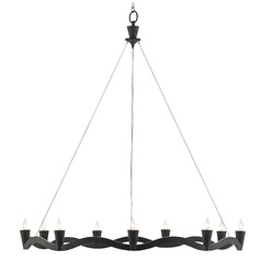 Serpentina Chandelier in Antique Black by Currey & Company