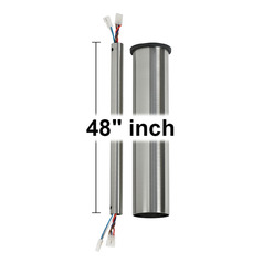 48-Inch Minimalist Downrod in Steel by Visual Comfort & Co Fans