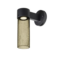 Brown Seeded Glass LED Outdoor Wall Light Black Juni by Besa Lighting