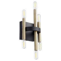 Luxe Noir & Aged Brass Sconce by Quorum Lighting