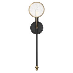 Oberyn Wall Sconce in Vintage Black & Warm Brass by Savoy House