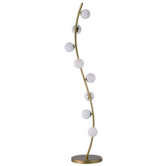 Et2 Rover Metallic Gold LED Floor Lamp with Globe Shade