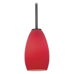 Modern Mini Pendant with Red Glass by Access Lighting