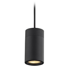 LED Cylinder Pendant in Black 3000K by Recesso