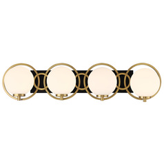 Savoy House Lighting Alhambra Matte Black with Warm Brass Bathroom Light