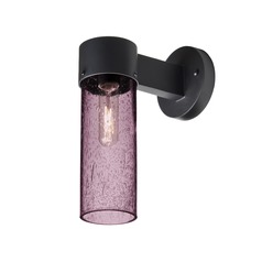 Purple Seeded Glass Outdoor Wall Light Black Juni by Besa Lighting