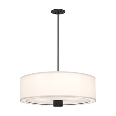 Alora Lighting Theo Matte Black Pendant Light with Drum Shade
