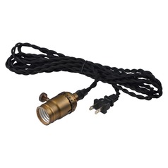 Early Electric Black & Antique Brass Mini Pendant by Maxim Lighting