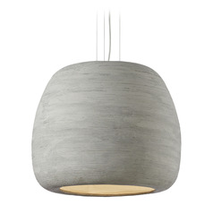 Karam Large 2700K LED Pendant in Concrete & White by Visual Comfort Modern