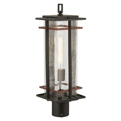 San Marcos Black with Antique Copper Post Light by Minka Lavery