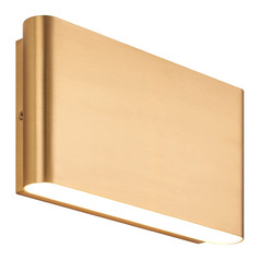 Matteo Lighting Beckett Aged Gold Brass LED Outdoor Wall Light
