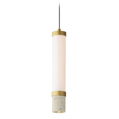Travertine & Gold LED Mini Pendant by ET2 Lighting