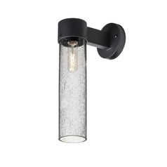 Seeded Glass Outdoor Wall Light Black Juni by Besa Lighting