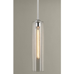 Clear Glass Mini-Pendant Chrome