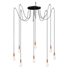 Early Electric Black & Antique Brass Multi-Light Pendant by Maxim Lighting