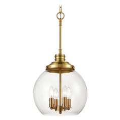 Elk Lighting Chandra Burnished Brass Pendant Light with Bowl / Dome Shade