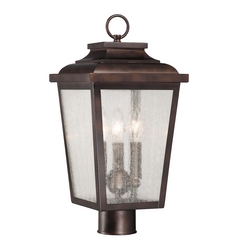 Seeded Glass Post Light Bronze by Minka Lavery