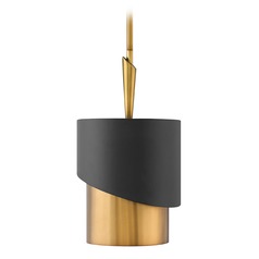 Gigi 10-Inch Pendant in Heritage Brass & Black by Fredrick Ramond