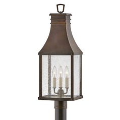 Beacon Hill 26.25-Inch Blackened Copper Post Light by Hinkley Lighting