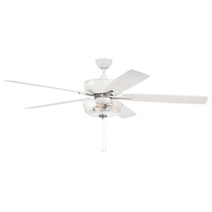 Super Pro 101 White & Polished Nickel LED Ceiling Fan by Craftmade Lighting