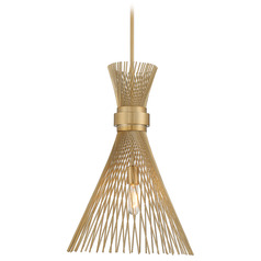 Savoy House Lighting Longfellow Burnished Brass Pendant Light with Conical Shade