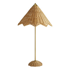 Parasol 28-Inch Table Lamp in Natura Rattan & Brass by Arteriors Home