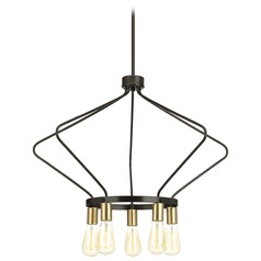 Hangar Antique Bronze 5-Light Chandelier by Progress Lighting