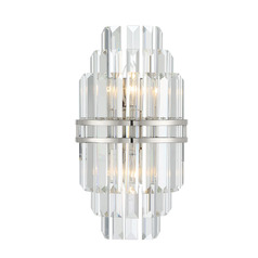 Hayes 2-Light Crystal Wall Sconce in Polished Nickel by Crystorama