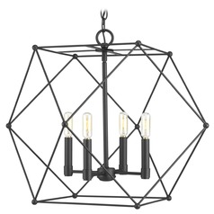 Spatial Black 4-Light Pendant by Progress Lighting