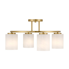 Savoy House Lighting Herron Warm Brass Semi-Flushmount Light