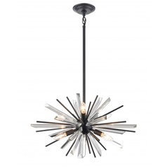 Palisades 24-Inch Crystal Chandelier in Matte Black by Avenue Lighting
