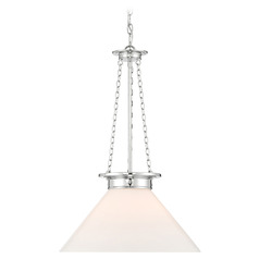 Savoy House Lighting Myers Polished Nickel Pendant Light with Coolie Shade