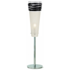 Fili Satin Nickel Table Top Torchiere Lamp by Oggetti Lighting
