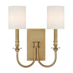 Lloyd 2-Light Wall Sconce in Aged Brass by Crystorama Lighting