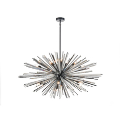 Palisades 60-Inch Crystal Chandelier in Matte Black by Avenue Lighting