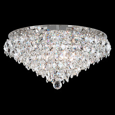 Schonbek Worldwide Lighting Baronet Polished Stainless Steel Flushmount Light