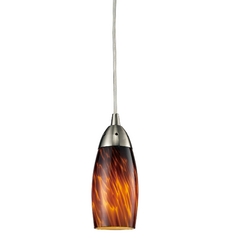 Modern Mini-Pendant Light with Brown Glass