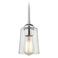 Chrome Mini-Pendant Light with Cone Shade