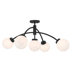 Savoy House Lighting Redfield Matte Black LED Semi-Flushmount Light