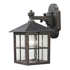 Seeded Glass Outdoor Wall Light Bronze Elk Lighting