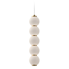 Alora Lighting Bijou Aged Gold LED Pendant Light with Globe Shade