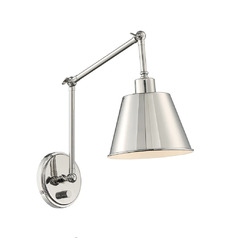 Mitchell Adjustable Wall Light in Nickel by Crystorama Lighting