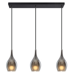 Matteo Lighting Jericho Matte Black Multi-Light Pendant with Bowl / Dome Shade
