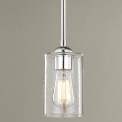 Seeded Glass Mini Pendant Light Chrome