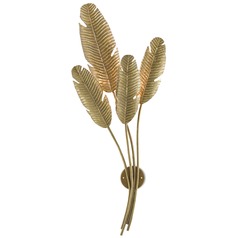 Tropical Wall Sconce in Vintage Brass by Currey & Company
