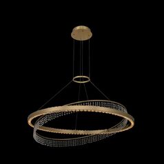 Saturno 36-Inch LED Pendant in Brushed Brass by Allegri Crystal