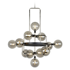 Sean Lavin Viaggio LED Chandelier in Polished Nickel & Black by Visual Comfort Modern
