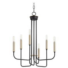 Hope Noir & Aged Brass Chandelier by Quorum Lighting